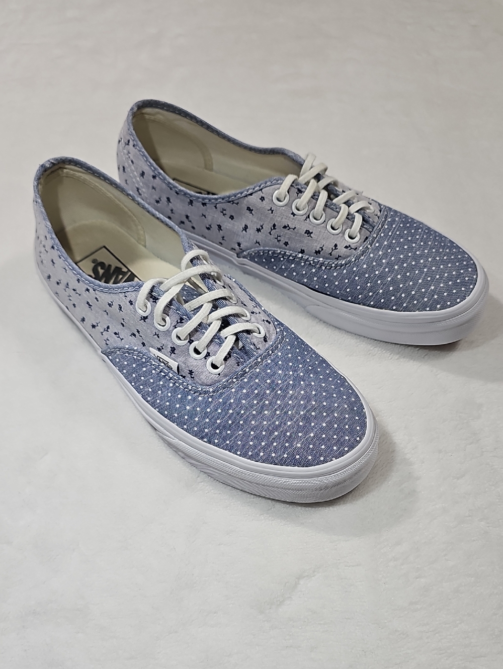 Vans Blue &‎ White Polka Dot Low-Top Sneakers
